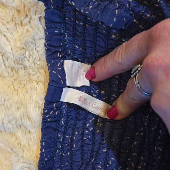 (3-44) Juniors Red camel dress blue multicolor pattern adjustable straps size m - Picture 5 of 5